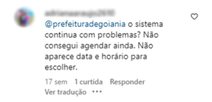 Print de comentário de concursado no post da Prefeitura