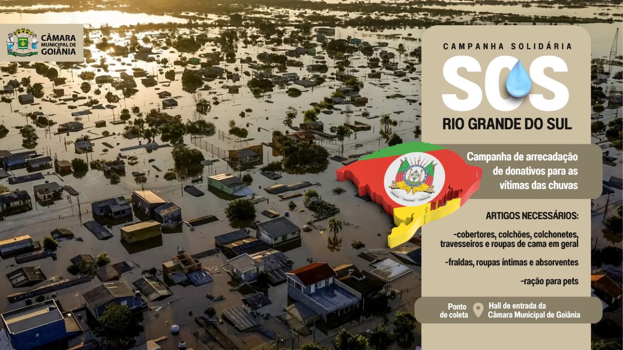 A Câmara de Goiânia iniciou nesta quinta-feira (9) uma campanha de arrecadação de donativos para as vítimas das enchentes no Rio Grande do Sul.