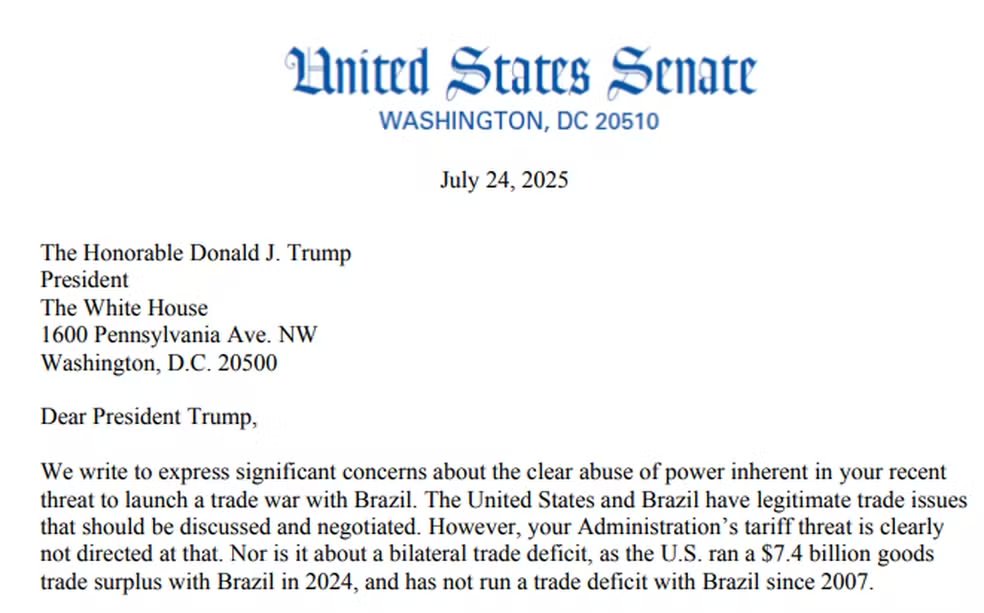 Senado dos EUA acusa Trump de “abuso de poder” por tarifa contra Brasil