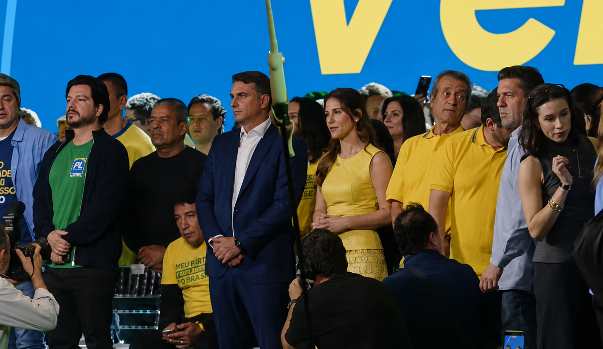 PL lança Flávio à Presidência com apoio de Milei