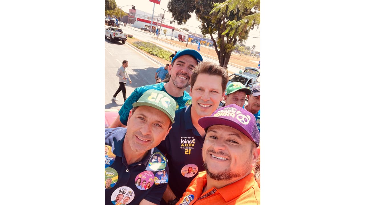 Panda participa de carreata com Daniel Vilela, Gustavo Mendanha e Leandro Vilela entre Aparecida e Goiânia