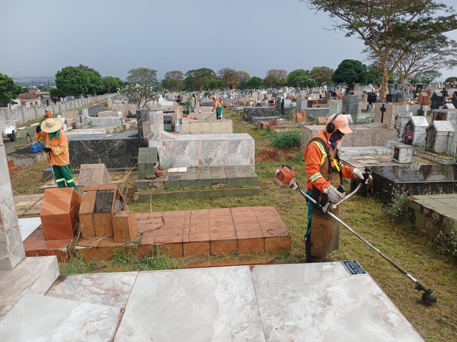 Cemitério Parque recebe operação de limpeza e manutenção preventiva