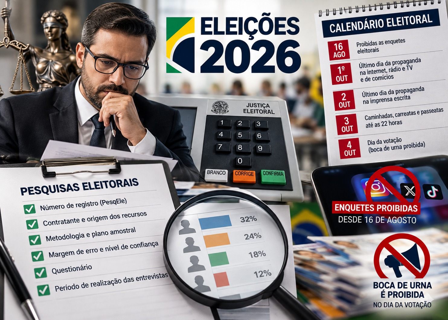 Especialista alerta para cuidados com pesquisas, propaganda e regras na reta final das Eleições