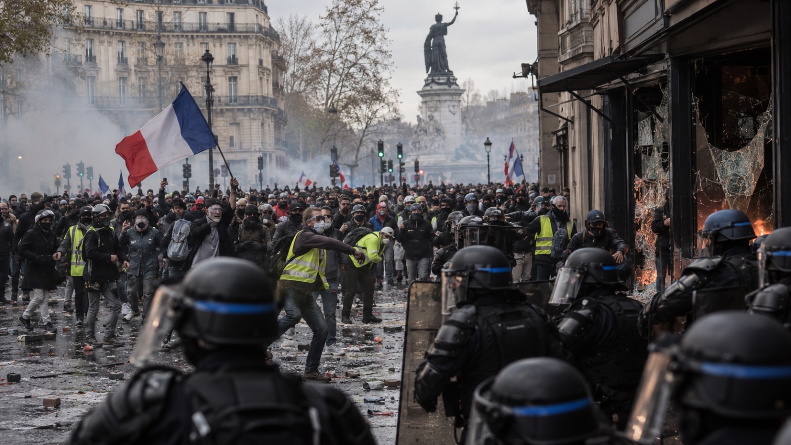 França vive onda de protestos, registra 2,4 mil prisões e amplia crise de Macron